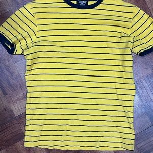 Polo Jeans Co. Ralph Lauren short sleeved sweater size M yellow w/blue stripes